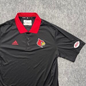 Louisville Cardinals Mens Large Black ACC Performance Polo Shirt Adidas